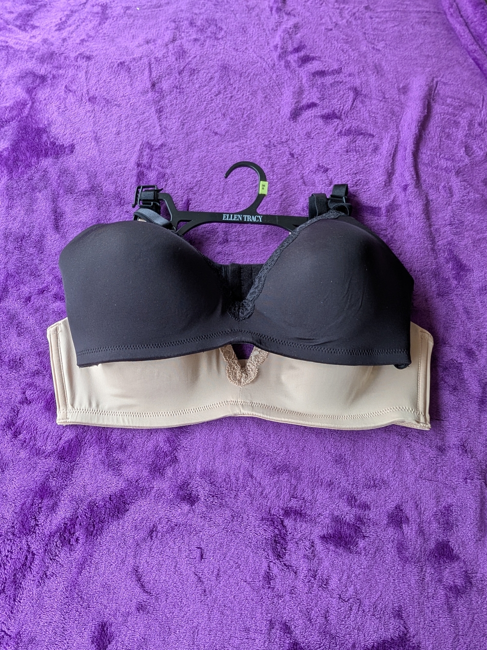 La Vie En Rose Black and Nude Strapless Convertible Bra